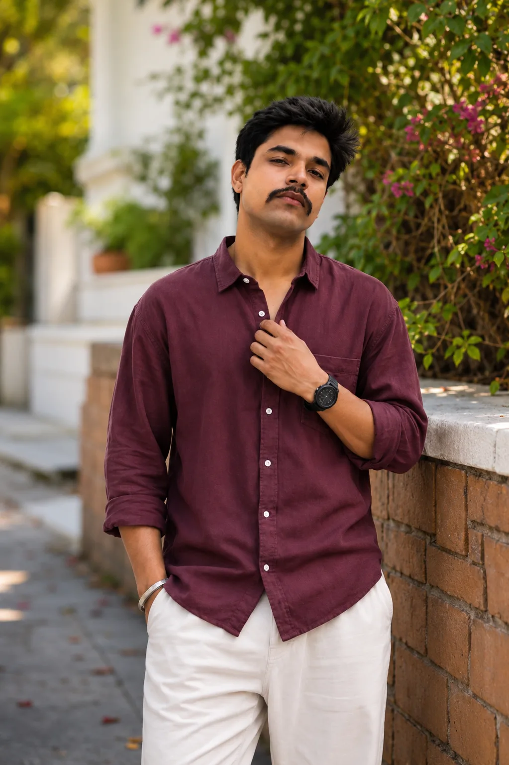 Maroon Casual Cotton Shirt for Men – Premium Stylish Summer Wear